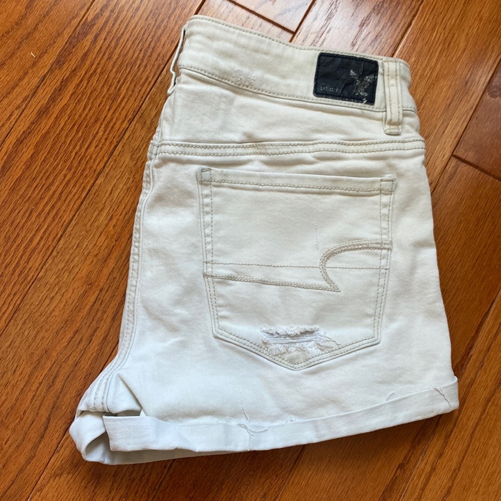 AE Hi-rise shortie jean shorts